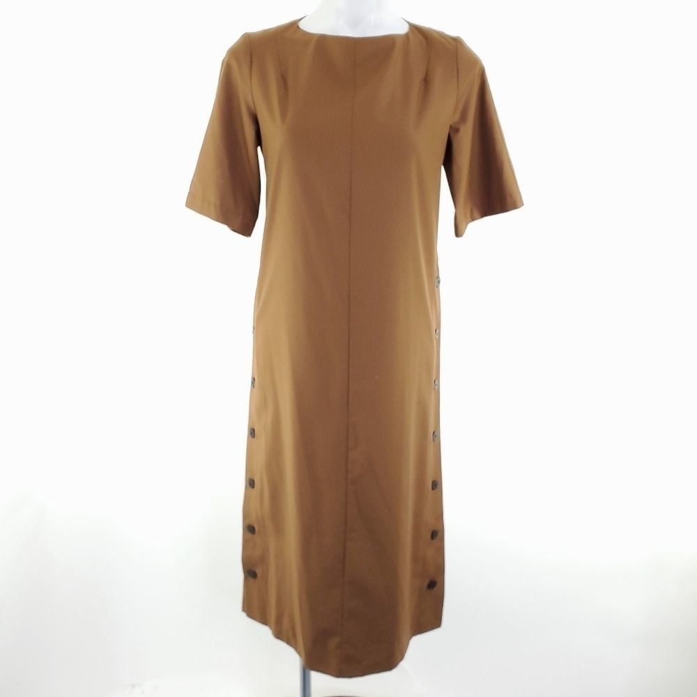 Wolcott : Takemoto HAMLET Midi DRESS - SILTY BROWN sz M - Picture 5 of 11